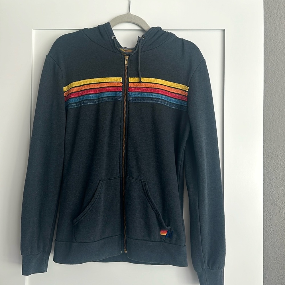 Aviator Nation Navy Hooded zip sweatshirt